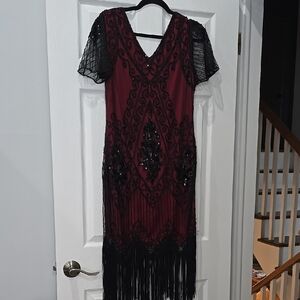 Elegant Black and Red Women's Dress